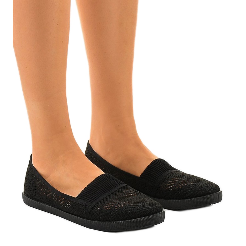Crne ažurne slip-tenisice CB1711 crno