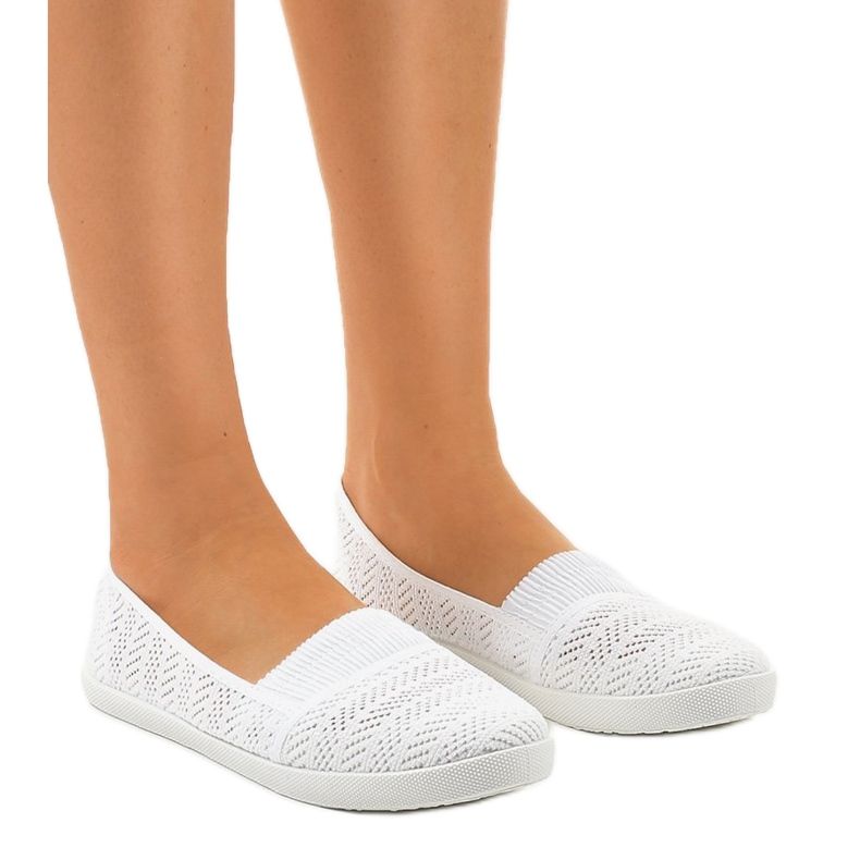 Bijele ažurne tenisice na klizanje CB1711-9 bijela