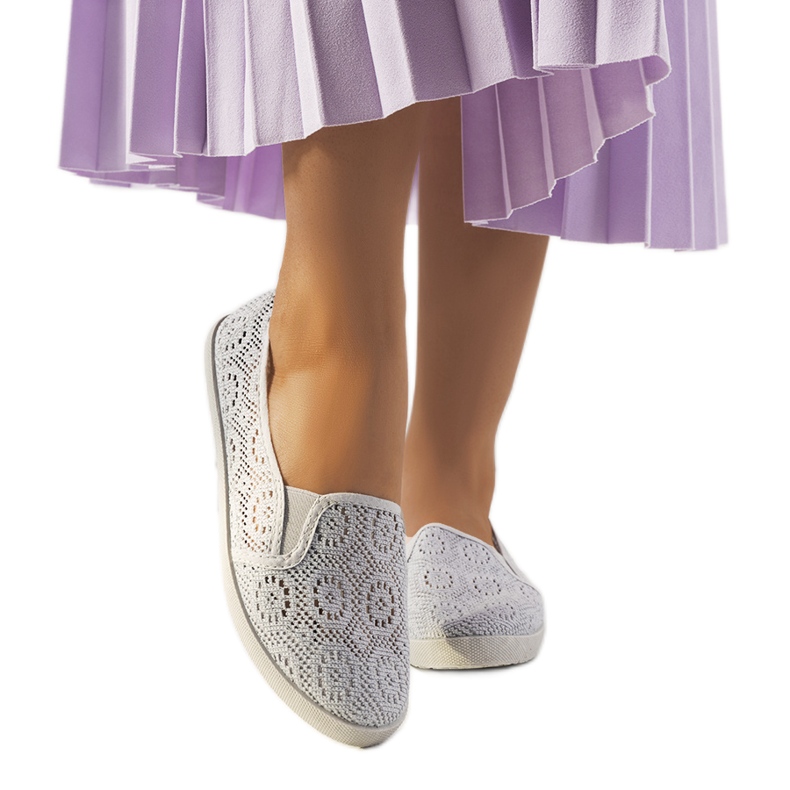 HJ1709 Sive otvorene tenisice na klizanje siva