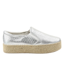 Srebrne klizne espadrile 6140 siva
