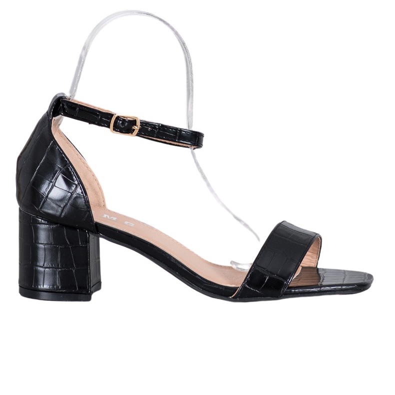 SHELOVET Ležerne sandale na šanku crno