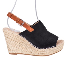 Small Swan Modne antilop sandale crna