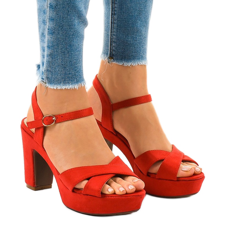 Crvene sandale na stupu JC15017 crvena