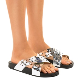 Srebrne papuče sa zvjezdicama D7627-3 višebojan