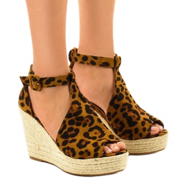 Sandale s leopard klinom espadrile 108-11 višebojan