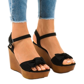 Crne antilop sandale na klin HY8542 crna