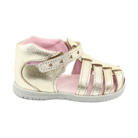 Mazurek 245 zlatne kožne sandale zlatni