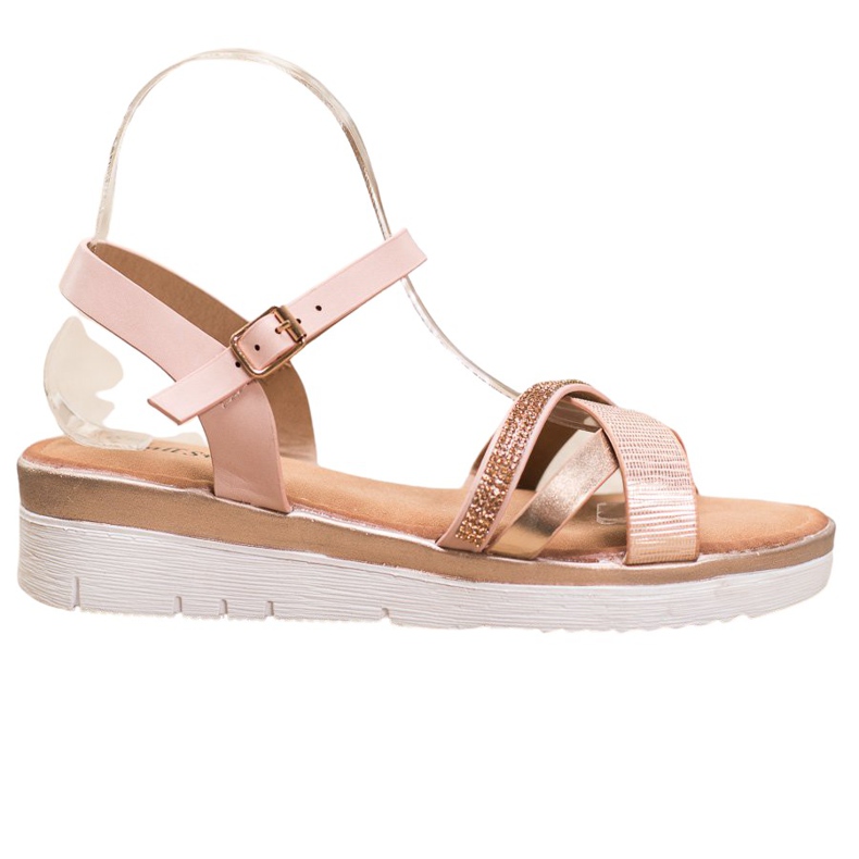 Small Swan Udobne sandale s kubnim cirkonijem žuta boja