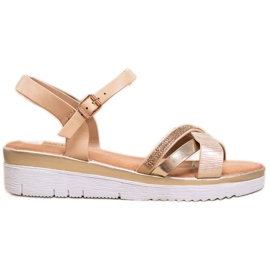 Small Swan Udobne sandale s kubnim cirkonijem zlatni