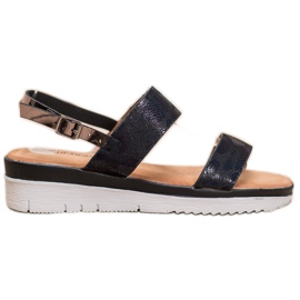 Small Swan Udobne sandale s Holo efektom crna