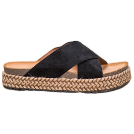 Comer Udobne papuče na platformi crna