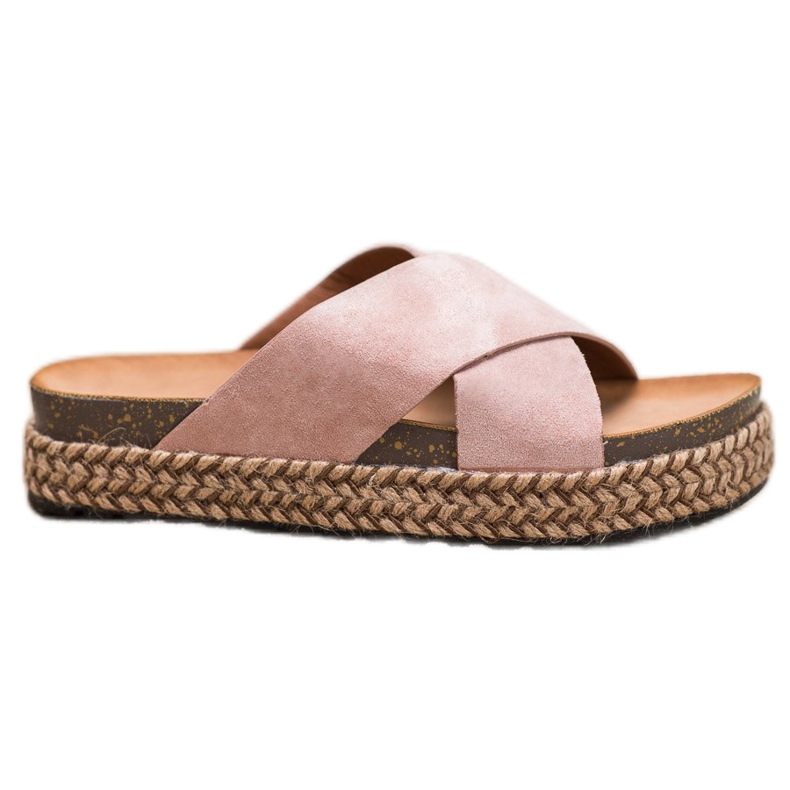 Comer Udobne papuče na platformi ružičasta