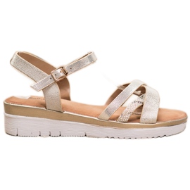 Small Swan Sandale na niskom klinu zlatna