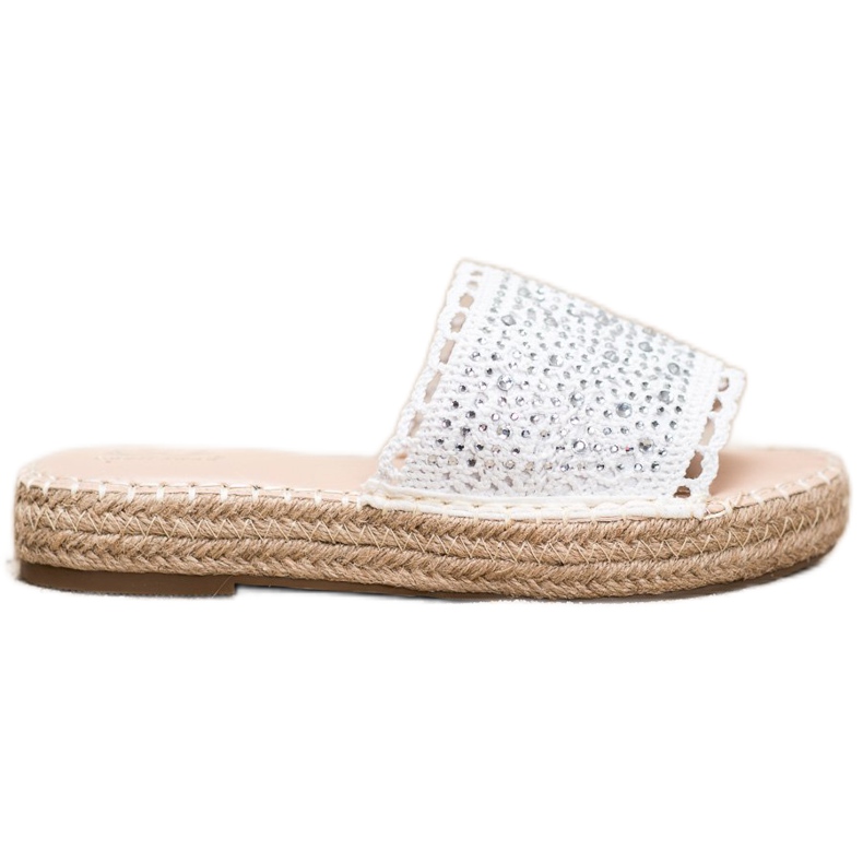 Small Swan Papuče s kristalima bijela