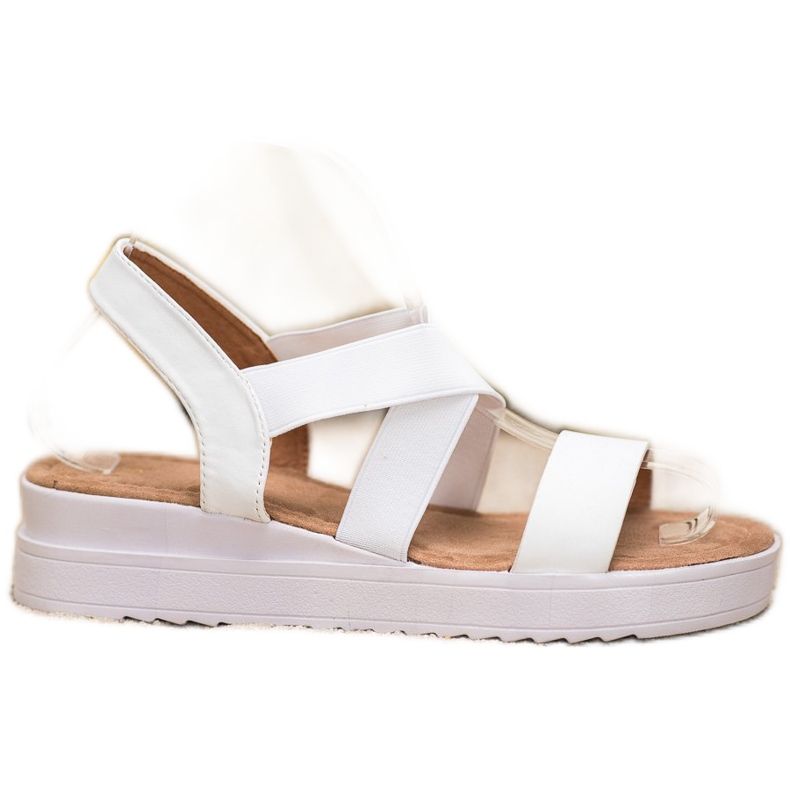 SHELOVET Bijele sandale s elastikom bijela