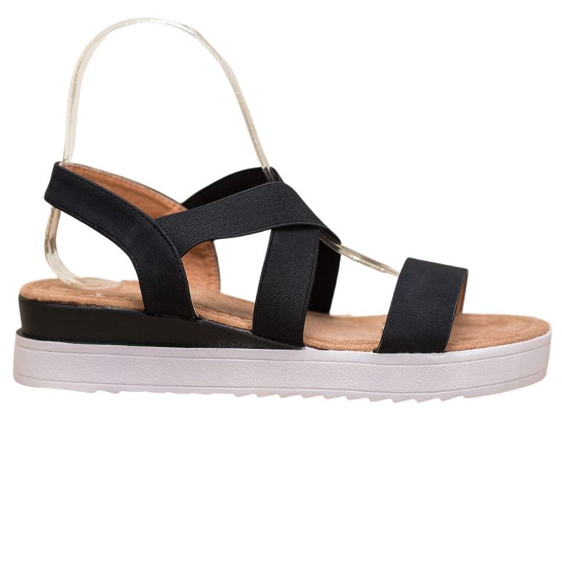 SHELOVET Crne sandale s elastikom crno