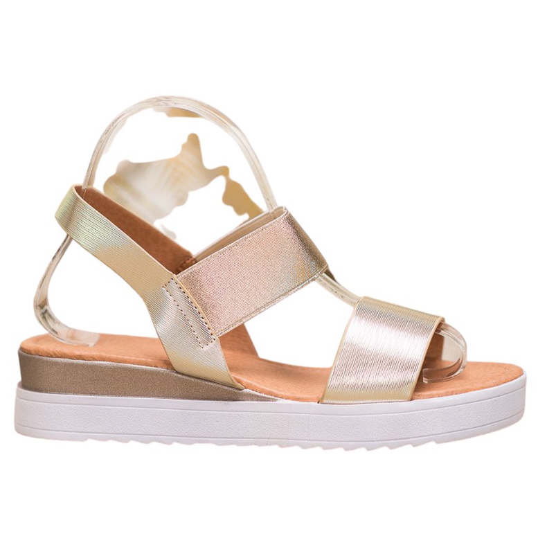 SHELOVET Zlatne sandale na platformi zlatna