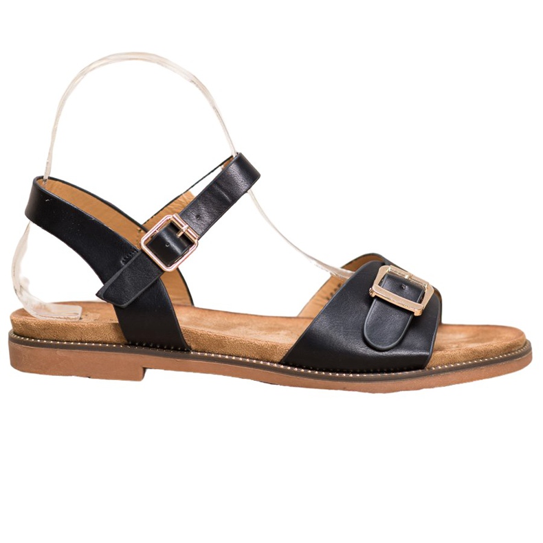 Small Swan Crne sandale s kopčom crno