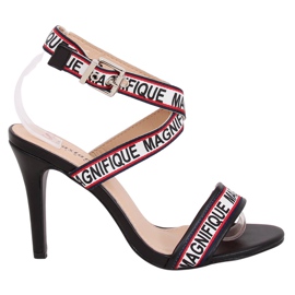 Crne sandale na visoku petu LL-170P Crna