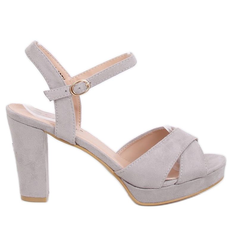 Sive sandale s visokim potpeticama WD99P Siva