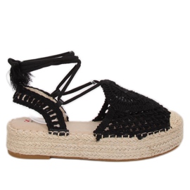 Crne ažurne espadrile YQ233 Crne crna