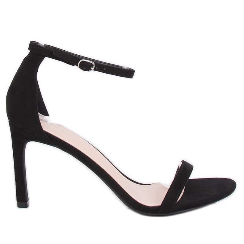 Crne sandale na visoku petu NF-31P Crna crno