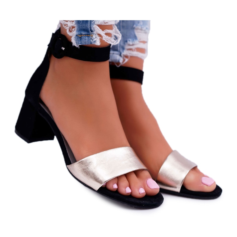 Ženske sandale Maciejka Kožna antilop crna 04141-25 / 00-5 crno