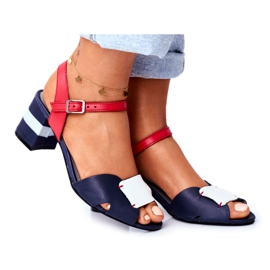 Ženske sandale Maciejka Kožna tamnoplava 04120-17 / 00-5