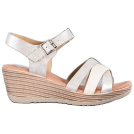 Sea Elves Lagane sandale izrađene od eko kože zlatni