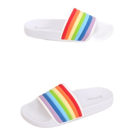 Bijele duge papuče T325P Bijele višebojan