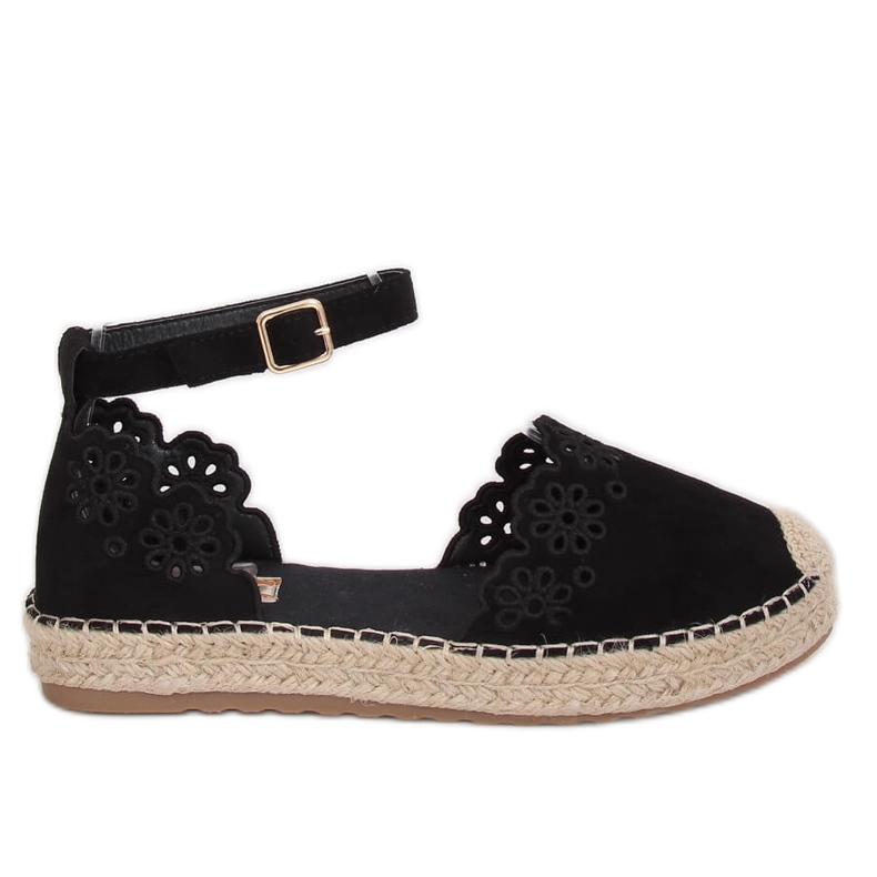 Crne ažurne espadrile JH119 Crne crno