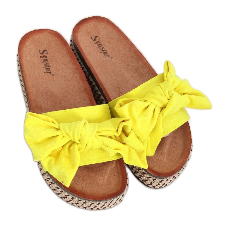 Žute papuče s visokim potplatom CK137P Žute žuta boja