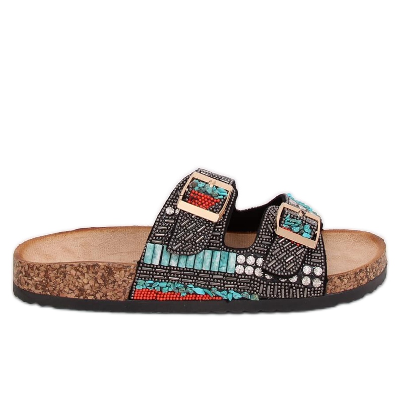 Scholki s crnim perlicama CK133P Crna raznobojna