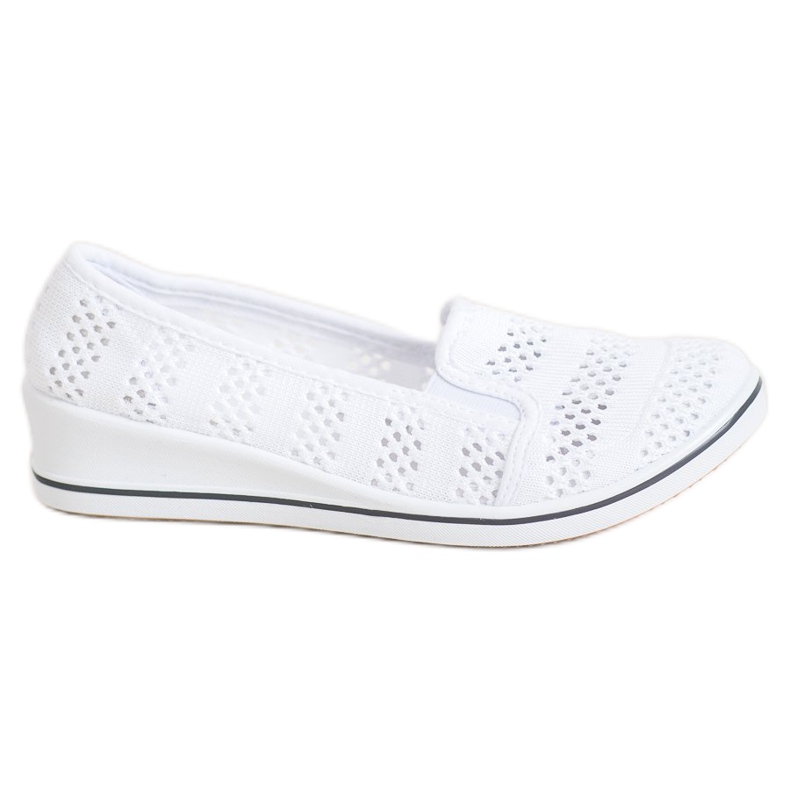 SHELOVET Ažurne balerine bijela