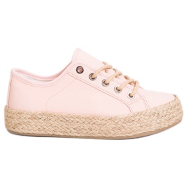 Kylie Tenisice na platformi od slame ružičasta