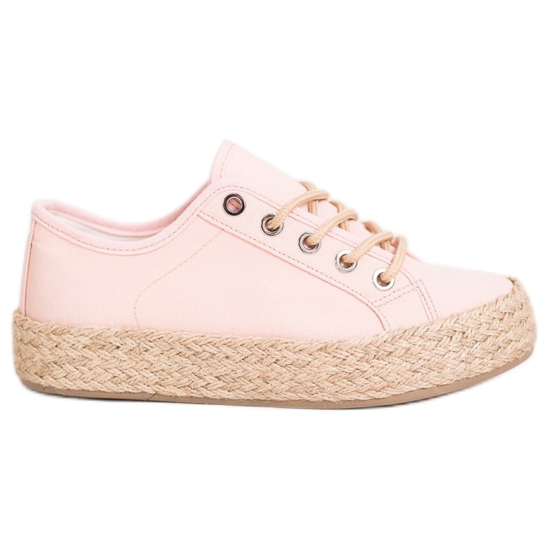 Kylie Tenisice na platformi od slame ružičasta