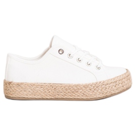 Kylie Tenisice na platformi od slame bijela