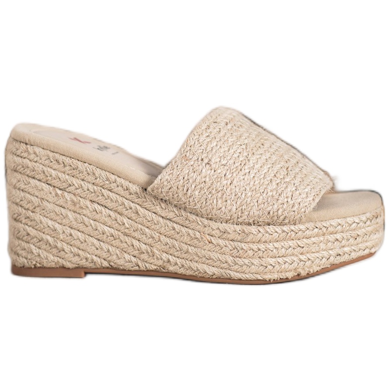 Kylie Modne papuče na klin smeđa