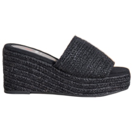 Kylie Modne papuče na klin crna