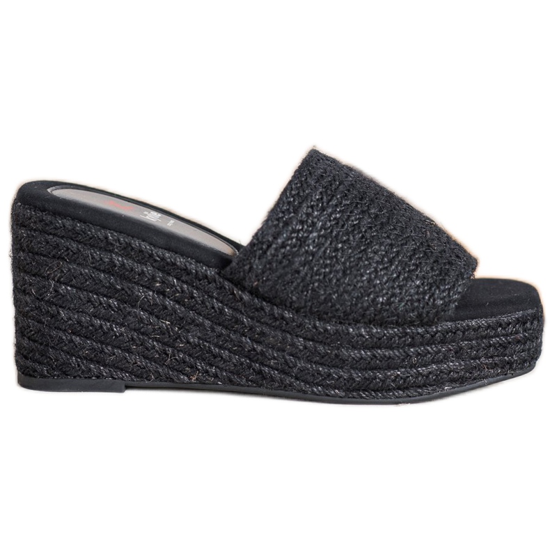 Kylie Modne papuče na klin crno