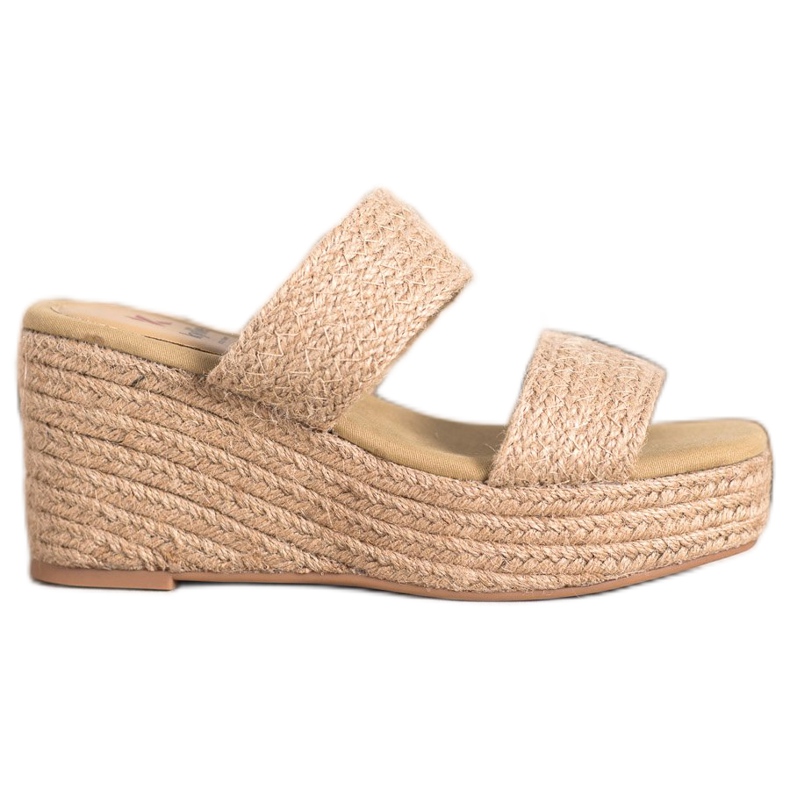 Kylie Lagane papuče na klin bež