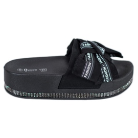 Queen Vivi Crne modne papuče crna