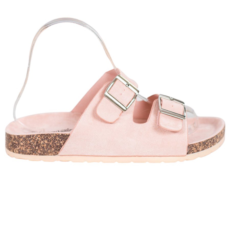 Queentina Udobne papuče s kopčom ružičasta