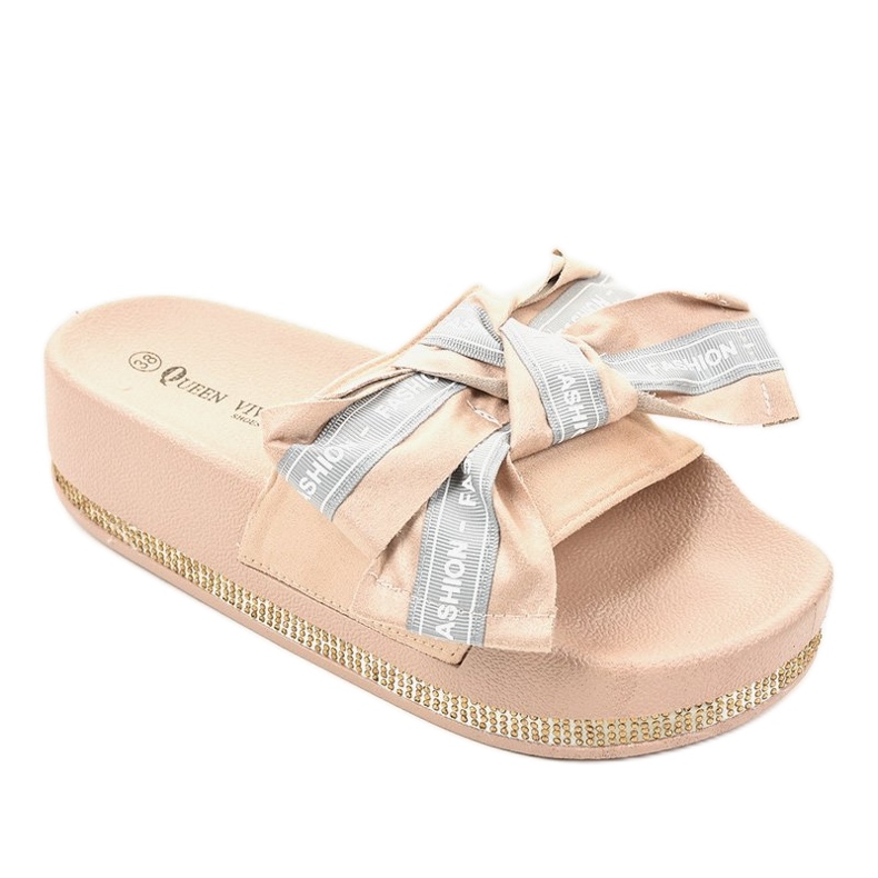 Bež ležerne modne papuče 218-207