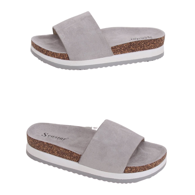 Sivo Ženske sive papuče CK184P Sivo siva