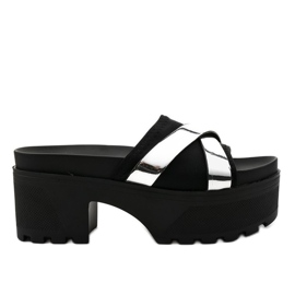 Crne papuče s visokim potpeticama CL-3A309-43 crna