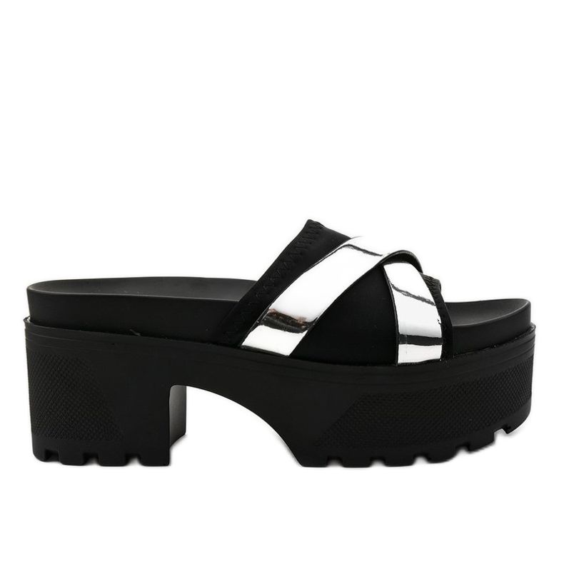 Crne papuče s visokim potpeticama CL-3A309-43 crno