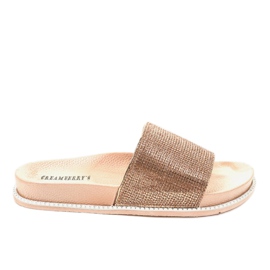 Sjajne papuče od šampanjca RL216 zlatni