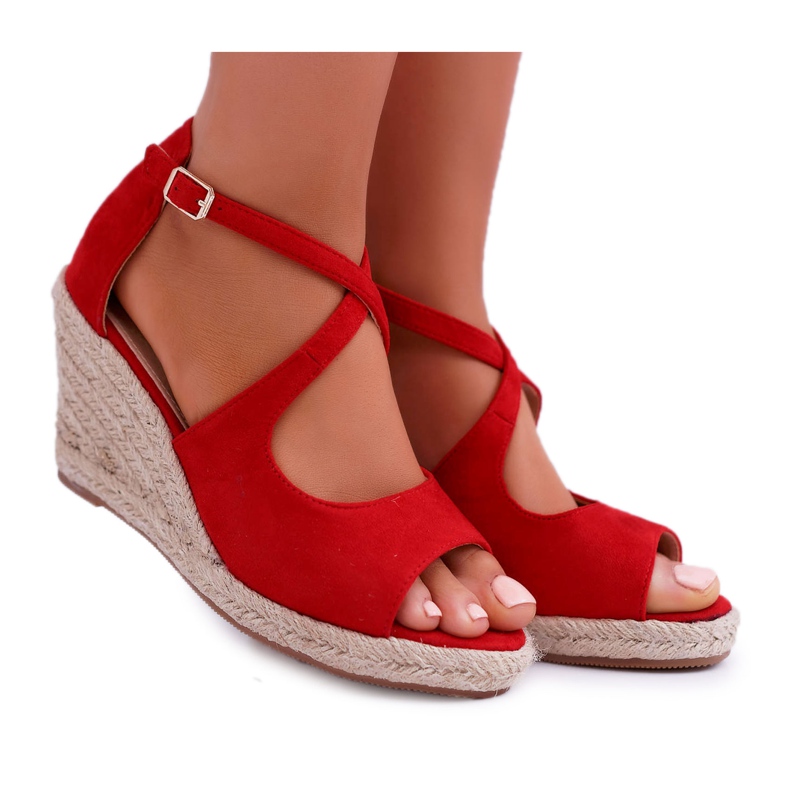 BUGO Ženske sandale na Espadrille Red Margus crvena