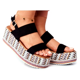 ADY Ženske sandale na platformi Black Sandy crna